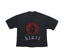 Paly Hollywood Kitti Globe Rhinestone Graphic Cropped T-Shirt