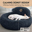 Medium Calming Dog Bed 30in Donut Plush Washable Bed Up to 45lbs