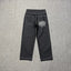 ADWYSD Graphic Print Denim Jeans - Washed Black