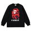 BAPE Style "BY BATHING APE" Camo Ape Head Long-Sleeve Tee - Black/Red