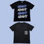 ADWYSD Black Blue Stacked Script Tee