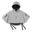 Grey Short-Sleeve Cropped Techwear Hoodie