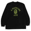 BAPE Style Arch Logo Plaid Camo Ape Head Long-Sleeve Tee - Black/Dark Green