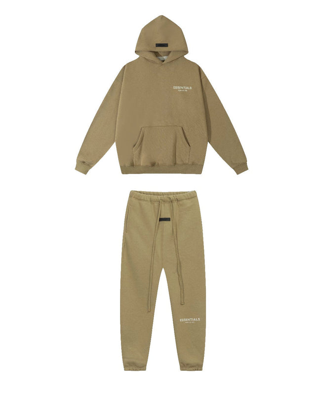 Fear of God Essentials Small Logo Hoodie & Sweatpants Set Tan Hover Image