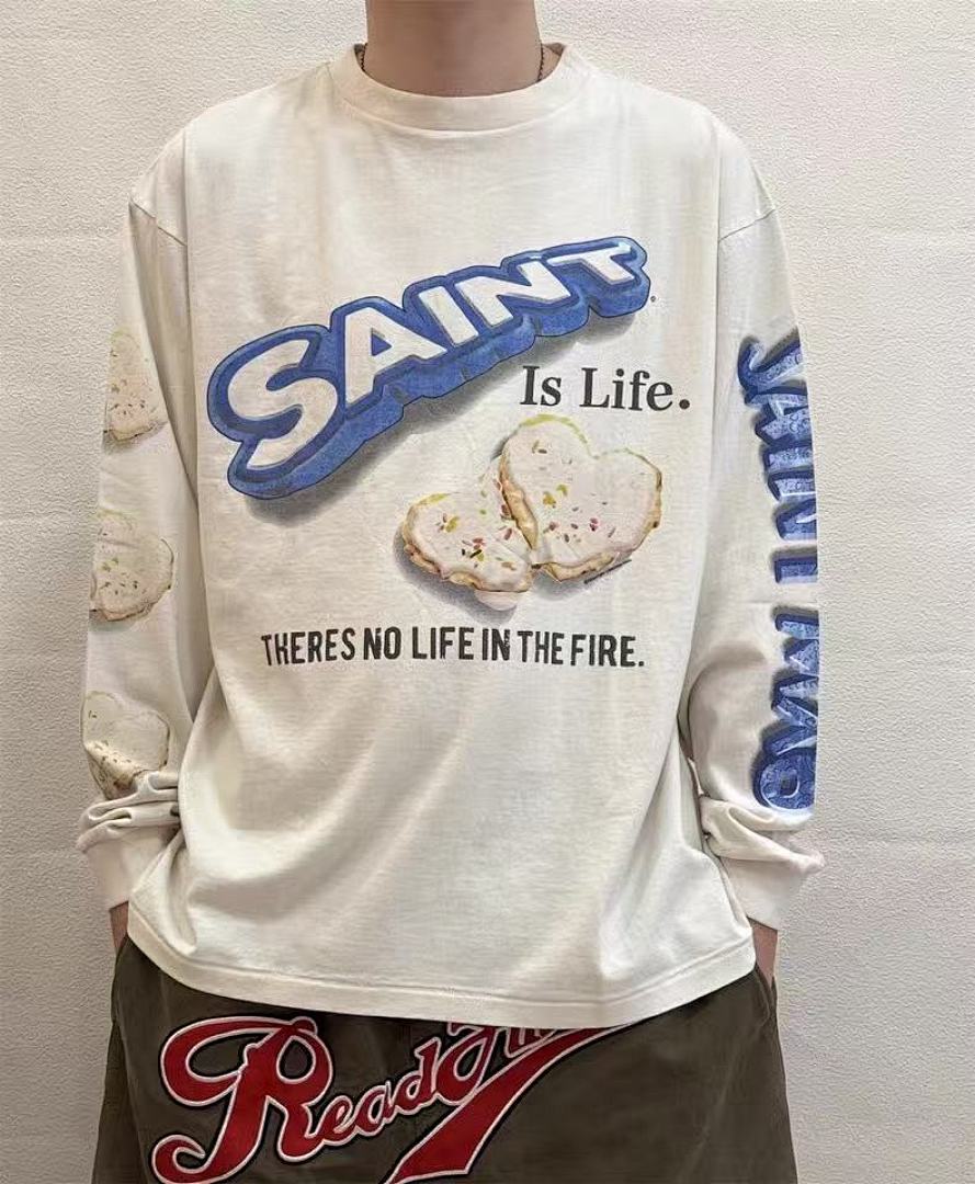 Saint Michael Saint Is Life Graphic Long-Sleeve Shirt