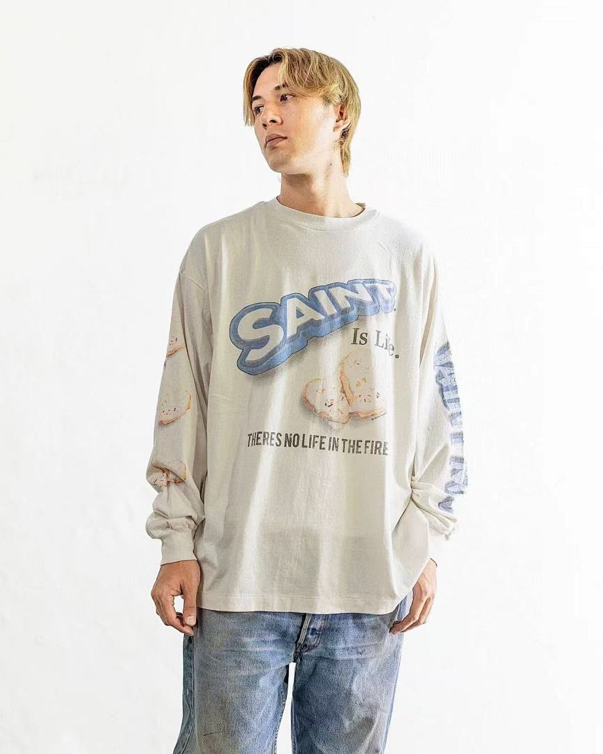 Saint Michael Saint Is Life Graphic Long-Sleeve Shirt