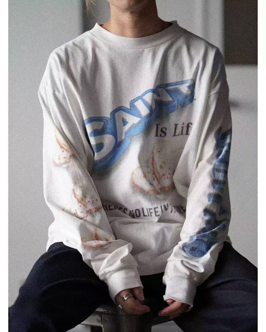 Saint Michael Saint Is Life Graphic Long-Sleeve Shirt