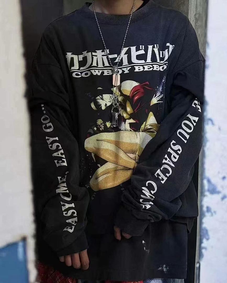 Saint Michael Cowboy Bebop Anime Graphic Long-Sleeve Shirt