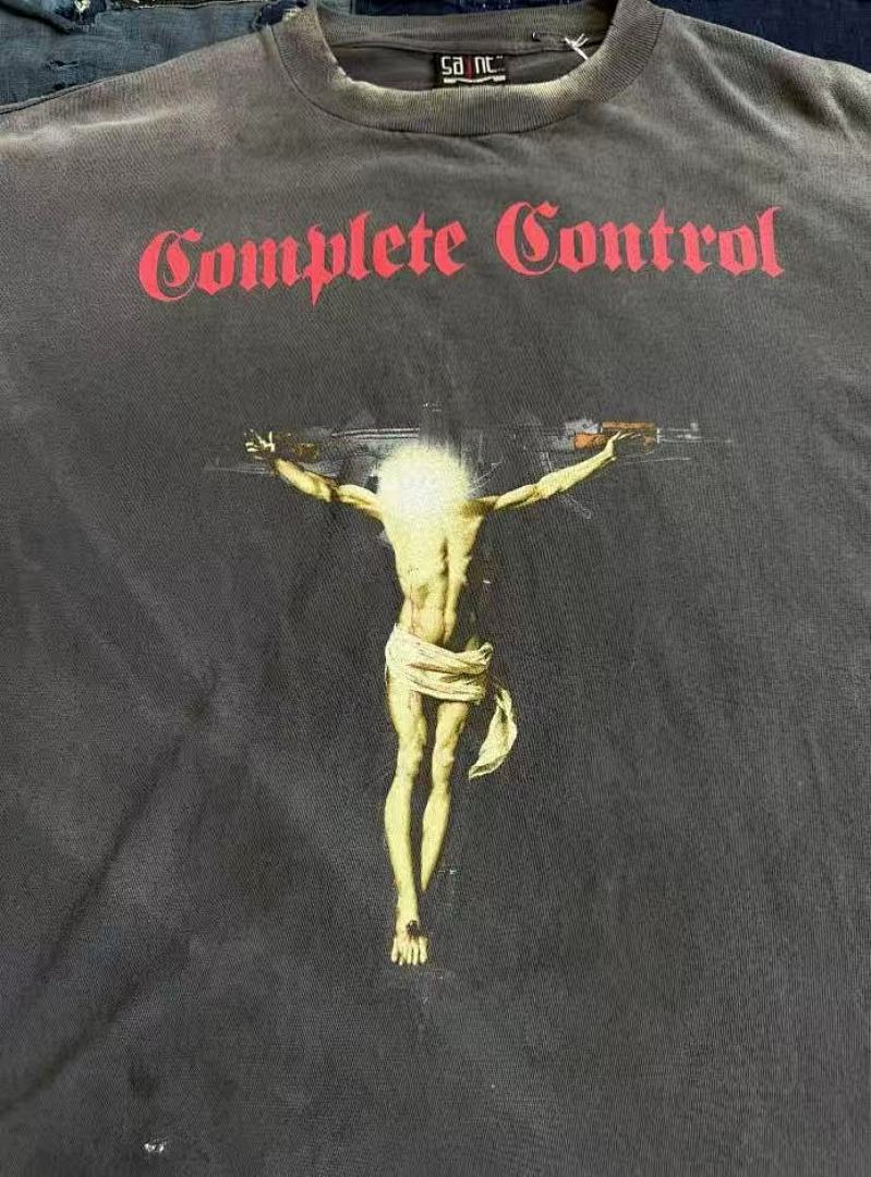 Saint Michael Complete Control Crucifix Graphic Long-Sleeve Shirt