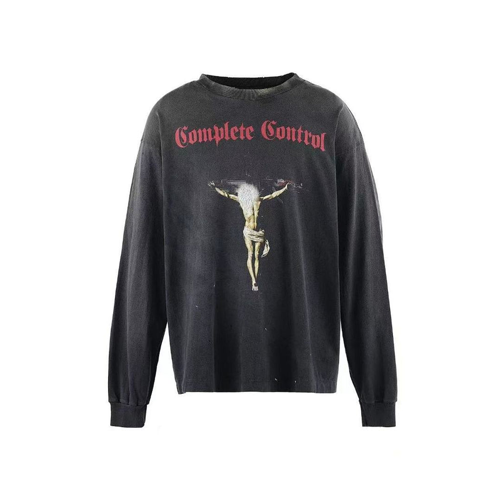 Saint Michael Complete Control Crucifix Graphic Long-Sleeve Shirt