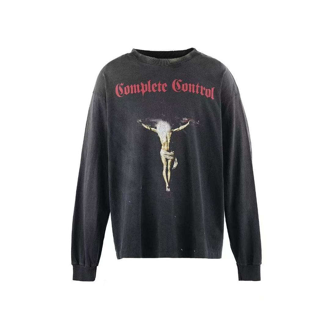 Saint Michael Complete Control Crucifix Graphic Long-Sleeve Shirt