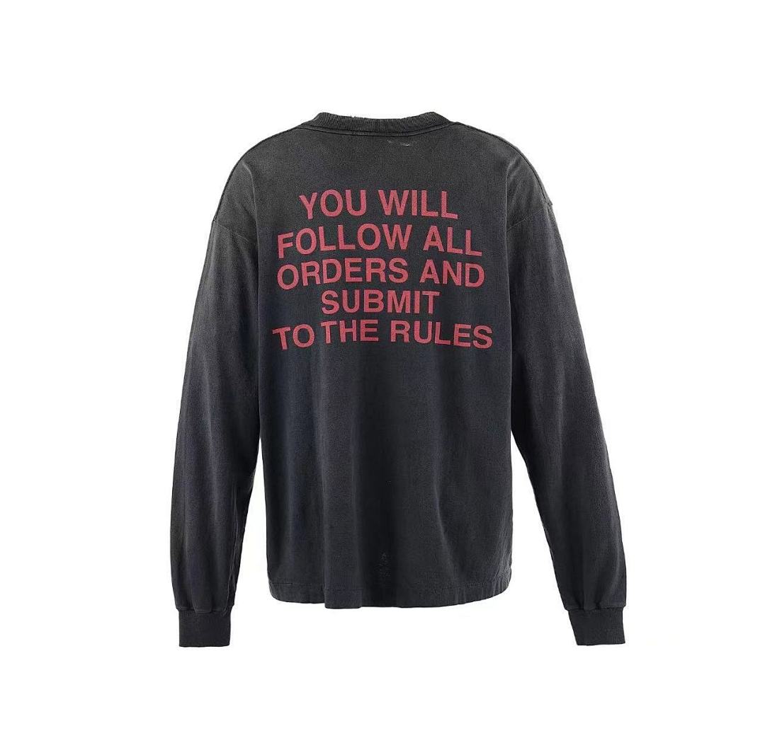 Saint Michael Complete Control Crucifix Graphic Long-Sleeve Shirt