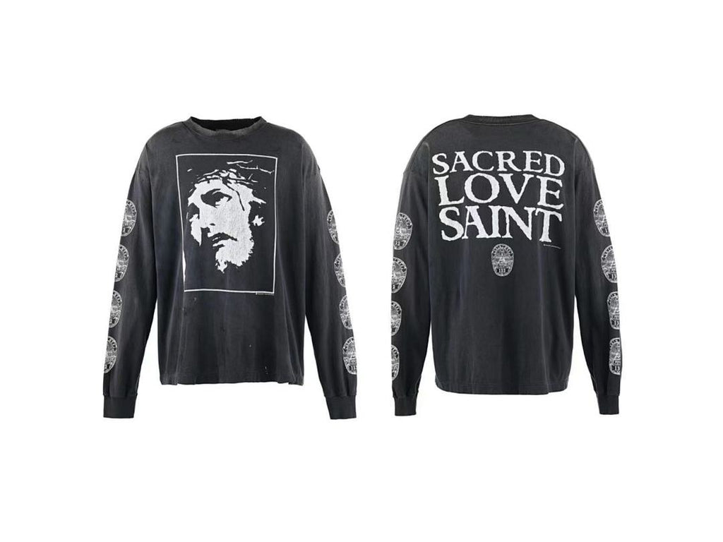 Saint Michael Sacred Love Saint Jesus Graphic Long-Sleeve Shirt
