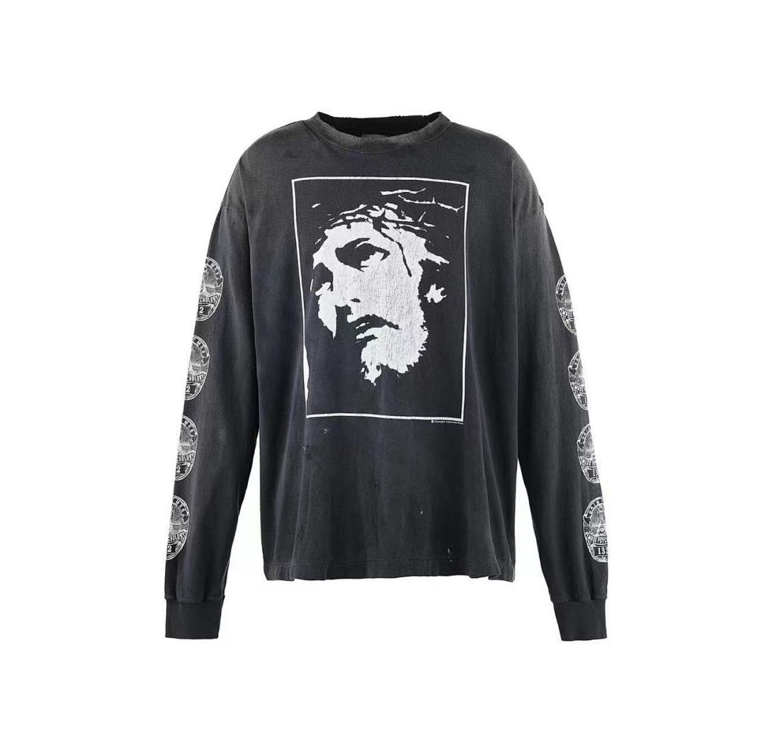 Saint Michael Sacred Love Saint Jesus Graphic Long-Sleeve Shirt