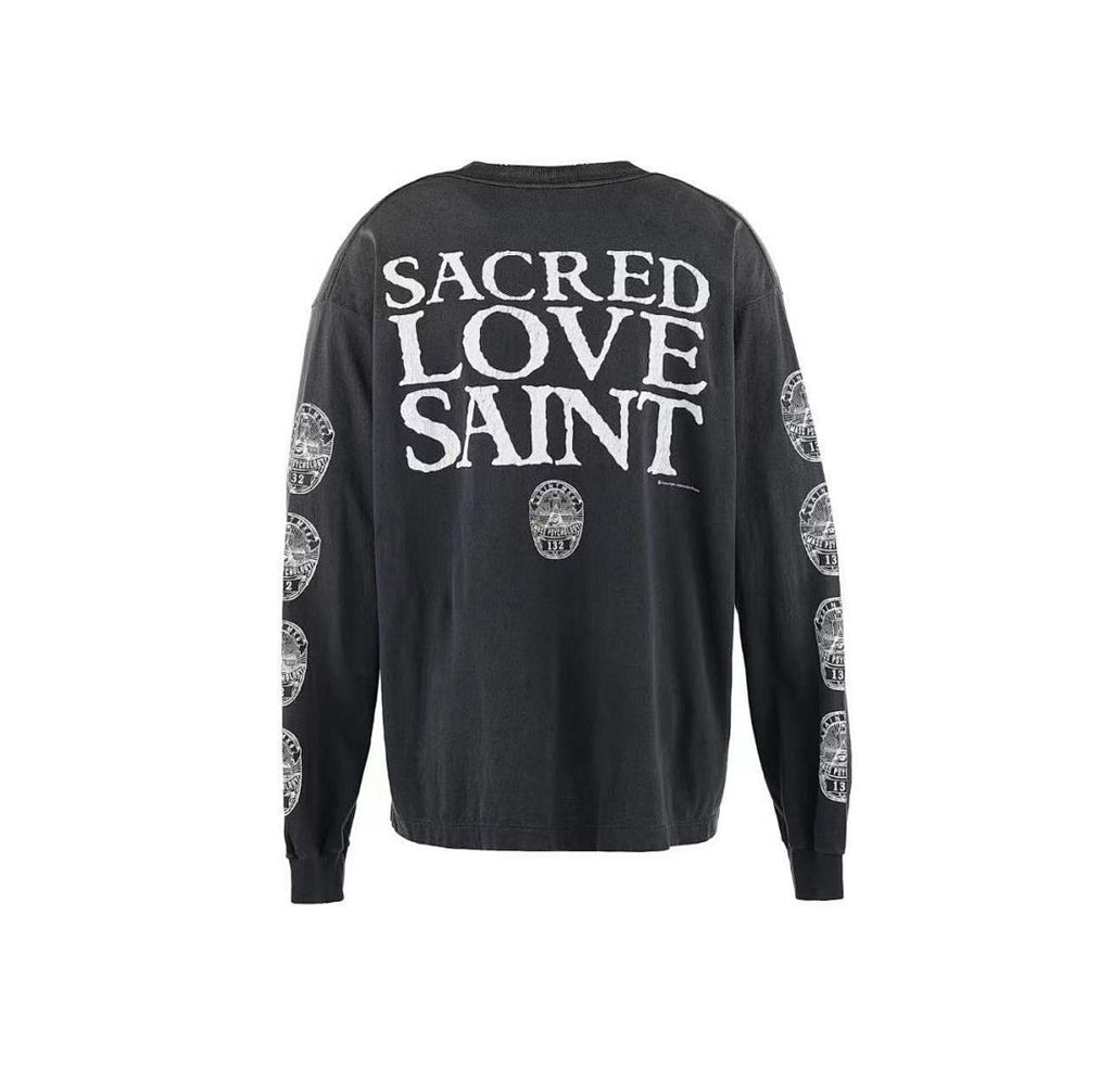 Saint Michael Sacred Love Saint Jesus Graphic Long-Sleeve Shirt