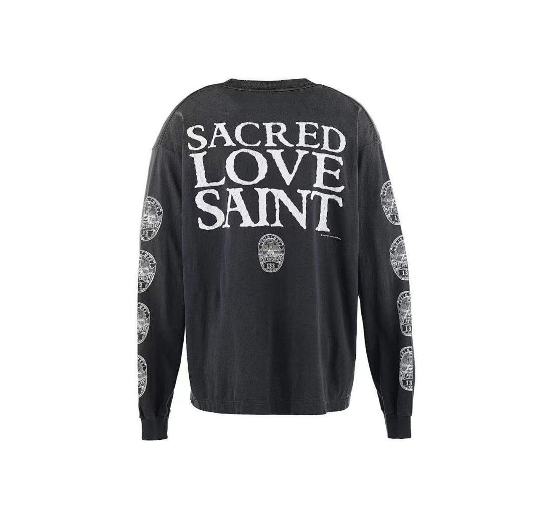 Saint Michael Sacred Love Saint Jesus Graphic Long-Sleeve Shirt