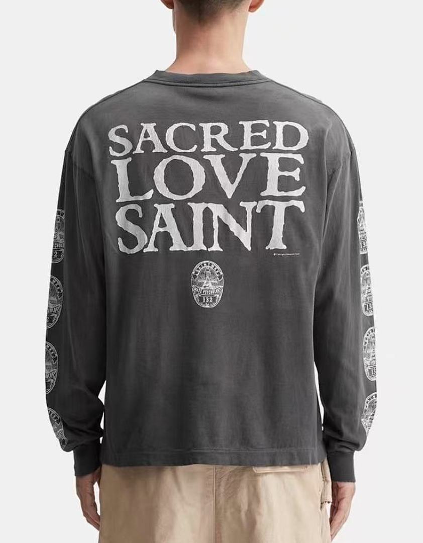 Saint Michael Sacred Love Saint Jesus Graphic Long-Sleeve Shirt