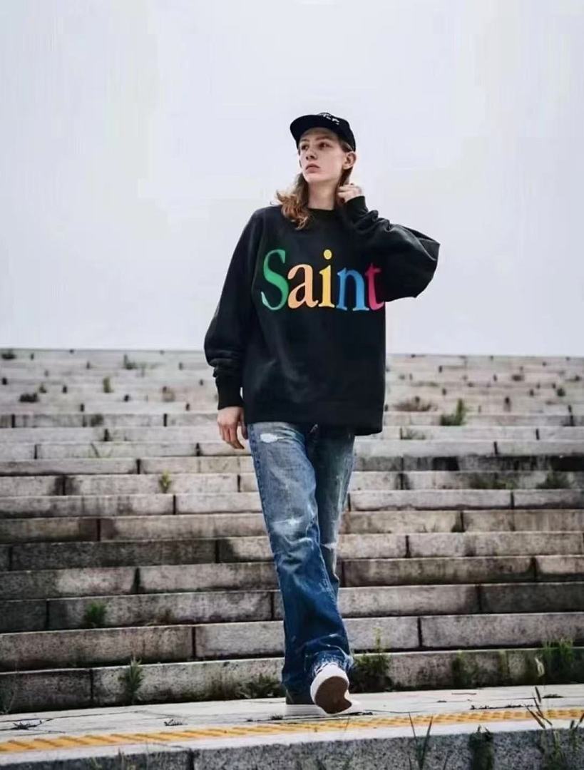 Saint Michael Rainbow Saint Graphic Long-Sleeve Shirt