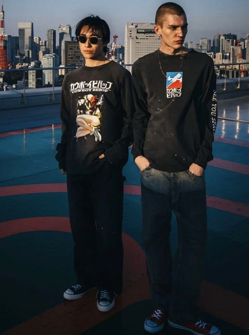 Saint Michael Cowboy Bebop Swordfish Graphic Long-Sleeve Shirt