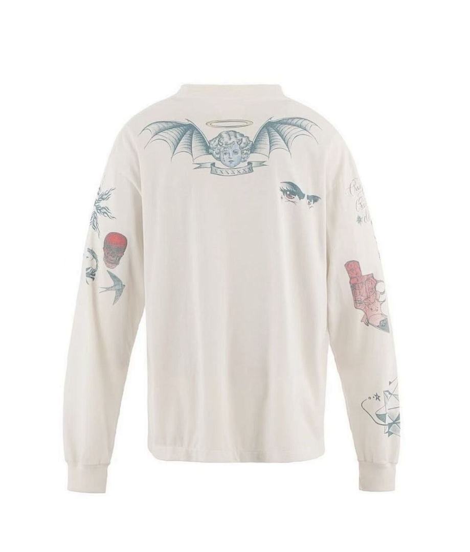 Saint Michael Haloed Winged Cherub Graphic Long-Sleeve Shirt