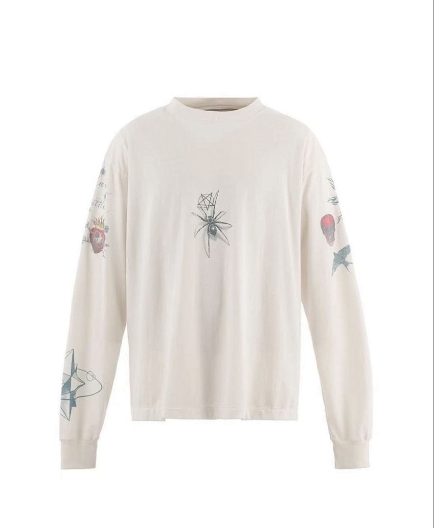 Saint Michael Haloed Winged Cherub Graphic Long-Sleeve Shirt