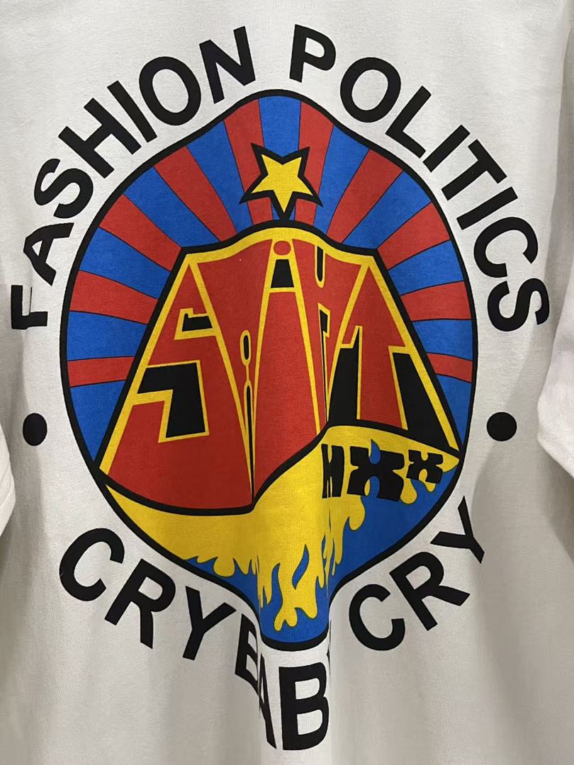 Saint Michael Fashion Politics Cry Baby Cry Graphic Long-Sleeve Shirt