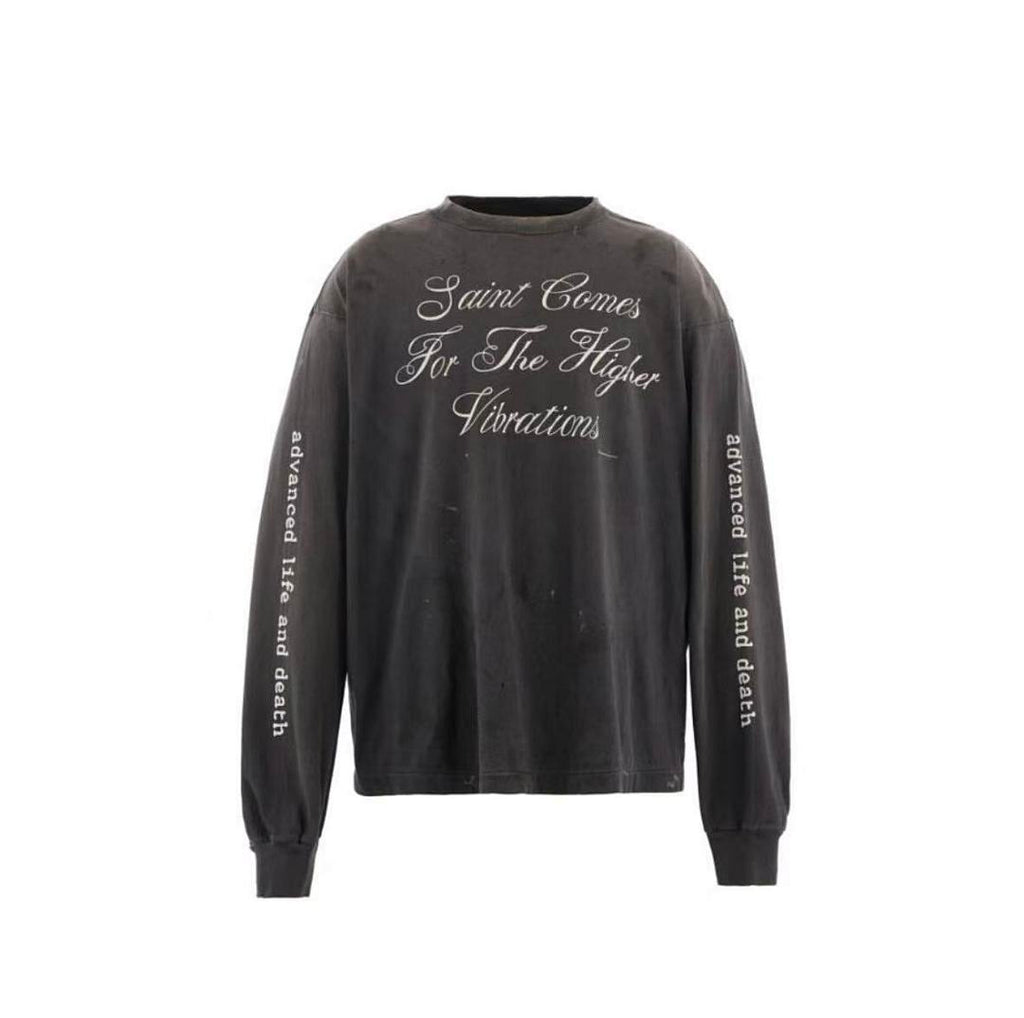 Saint Michael Higher Vibrations Skull Graphic Long-Sleeve Shirt