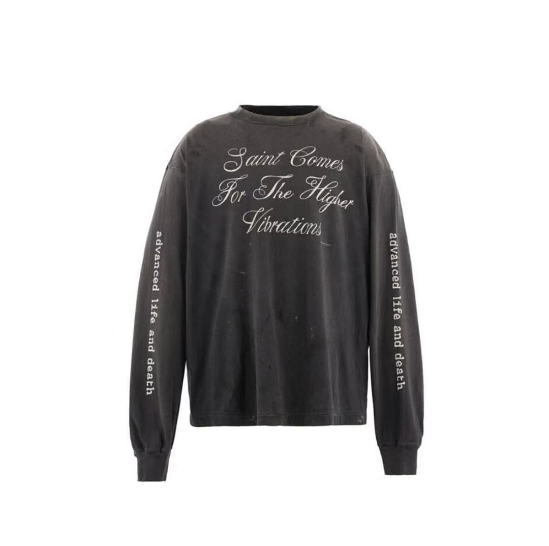 Saint Michael Higher Vibrations Skull Graphic Long-Sleeve Shirt