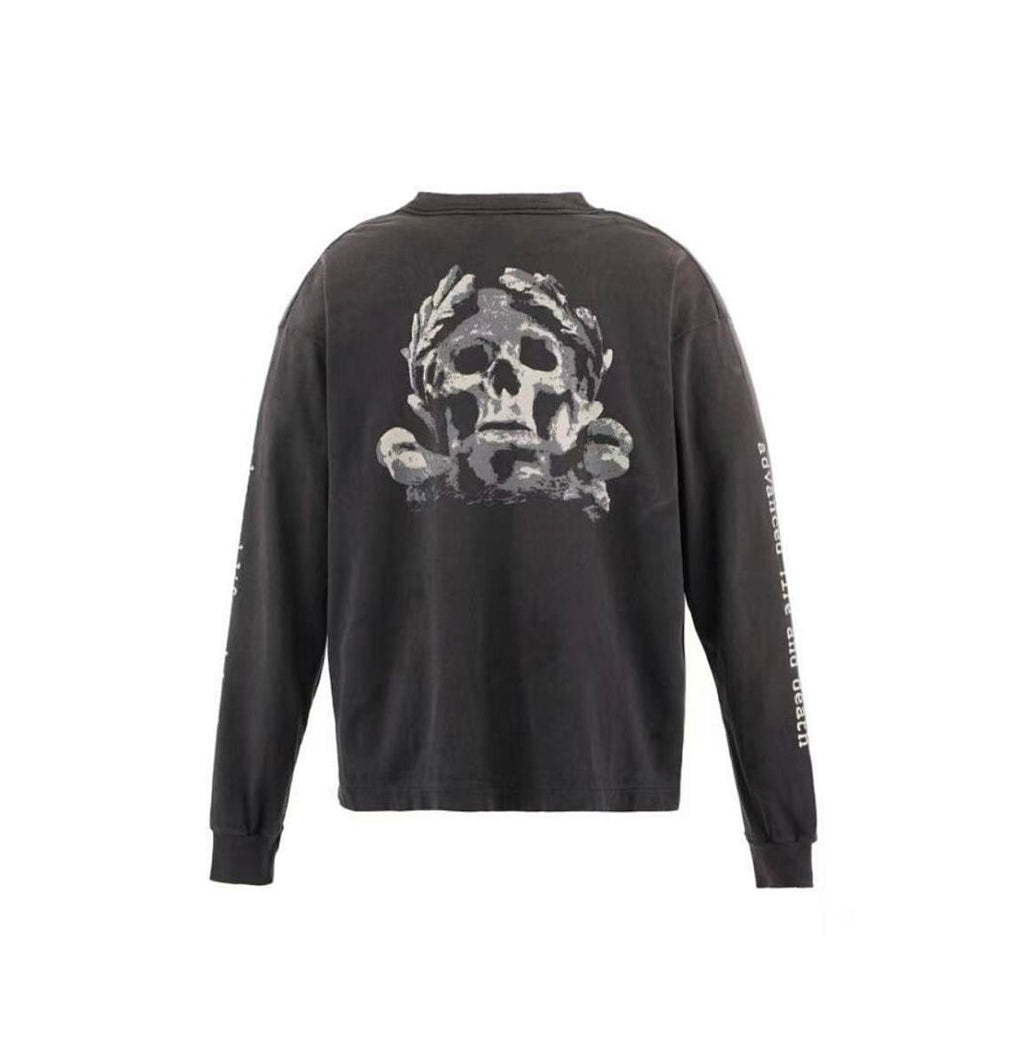 Saint Michael Higher Vibrations Skull Graphic Long-Sleeve Shirt