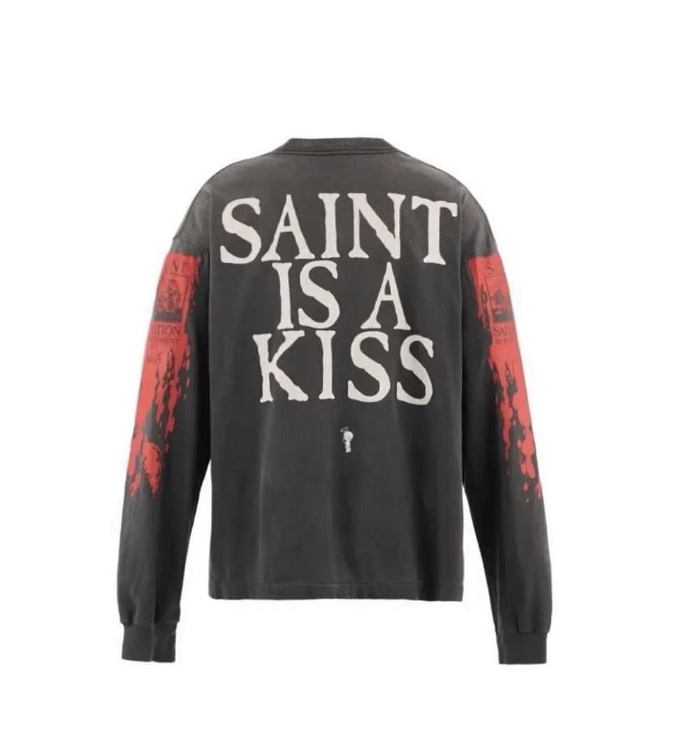 Saint Michael Saint Is a Kiss Freak Communion Graphic Long-Sleeve Shirt