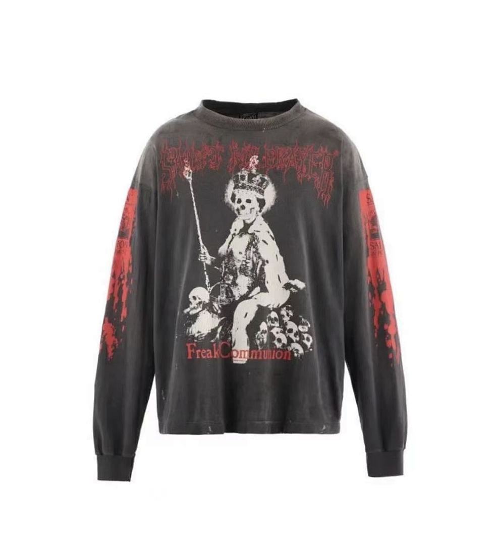 Saint Michael Saint Is a Kiss Freak Communion Graphic Long-Sleeve Shirt