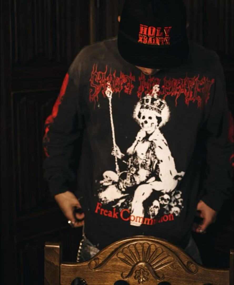 Saint Michael Saint Is a Kiss Freak Communion Graphic Long-Sleeve Shirt