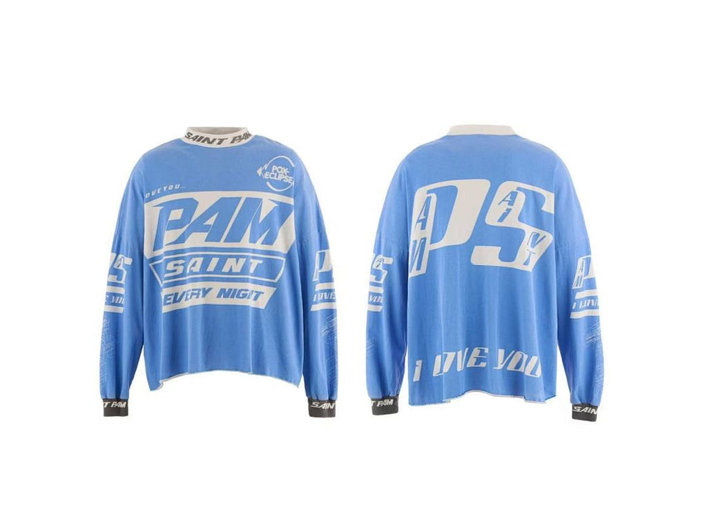 Saint Michael Palm Saint Every Night Graphic Cropped Long-Sleeve Shirt