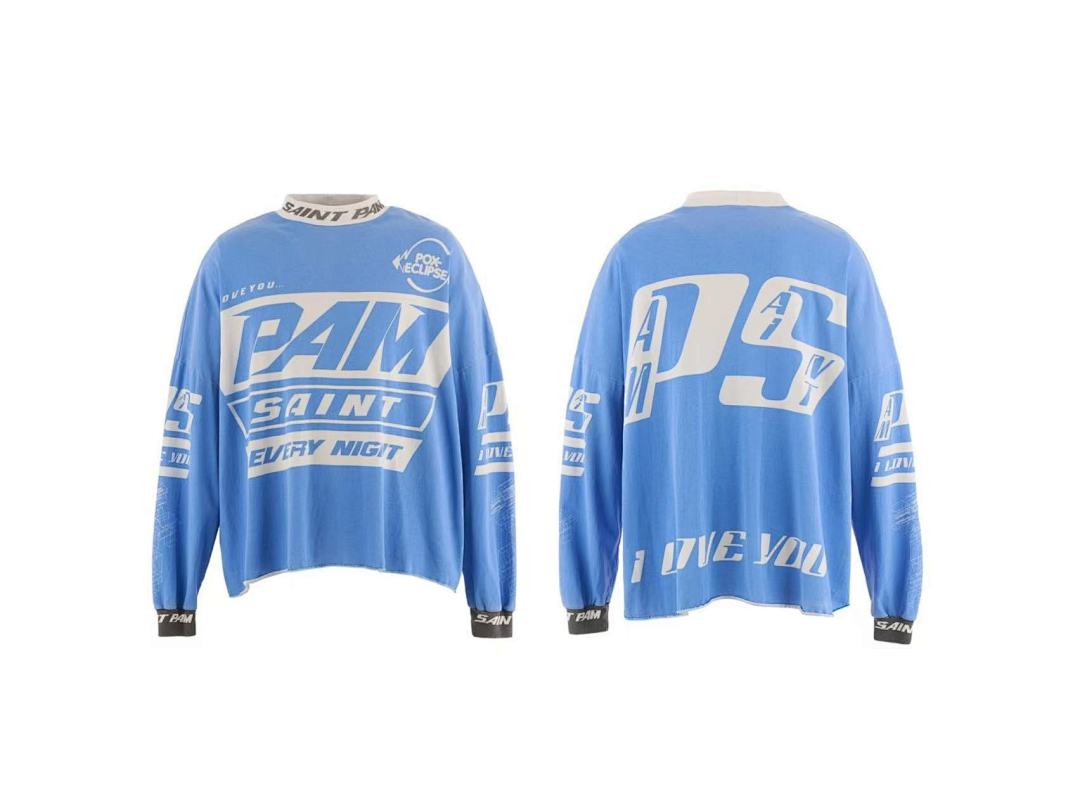 Saint Michael Palm Saint Every Night Graphic Cropped Long-Sleeve Shirt