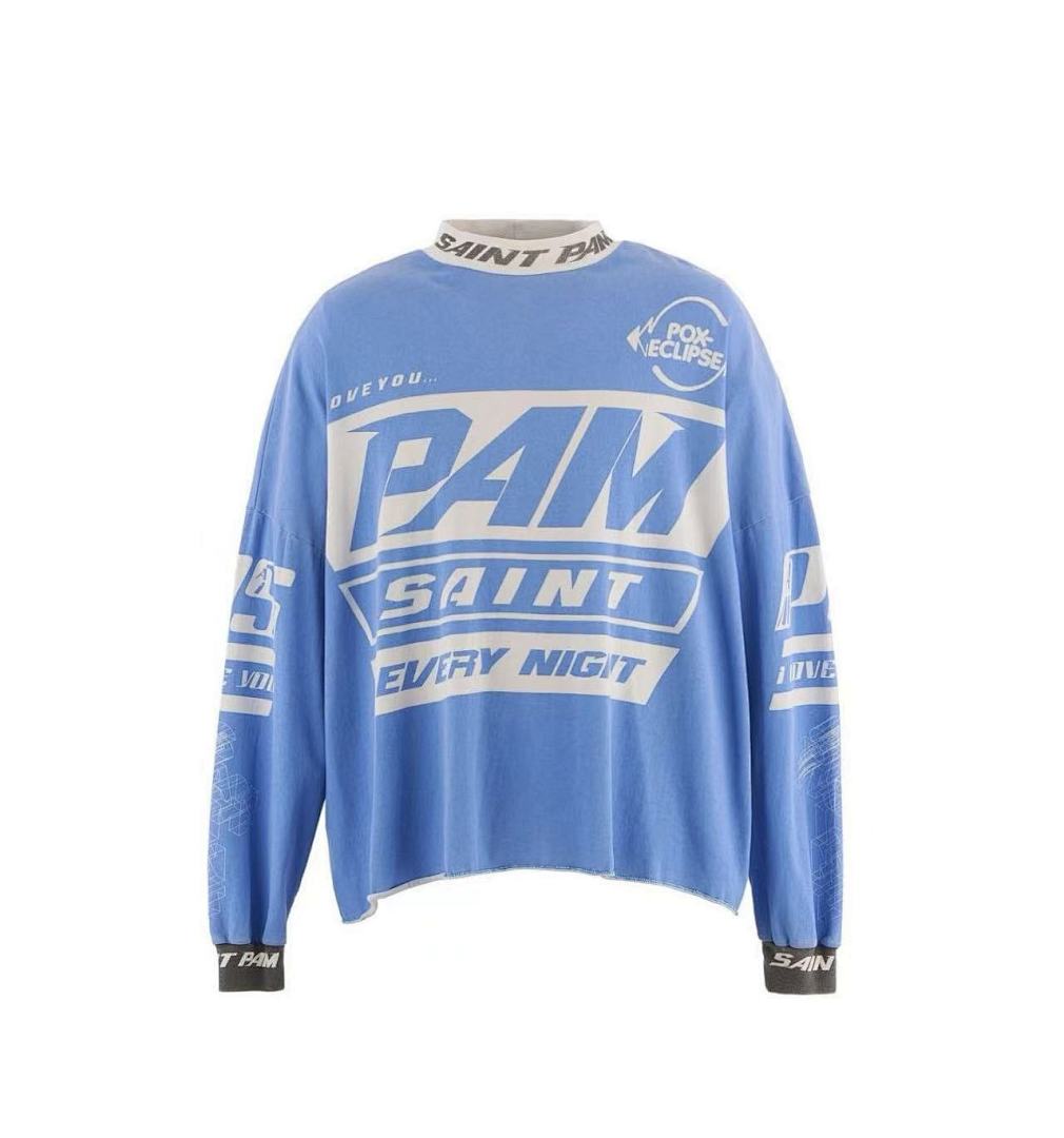 Saint Michael Palm Saint Every Night Graphic Cropped Long-Sleeve Shirt