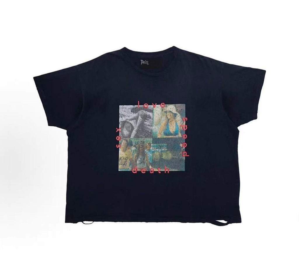 Paly Hollywood Love Sex Death Collage Graphic T-Shirt
