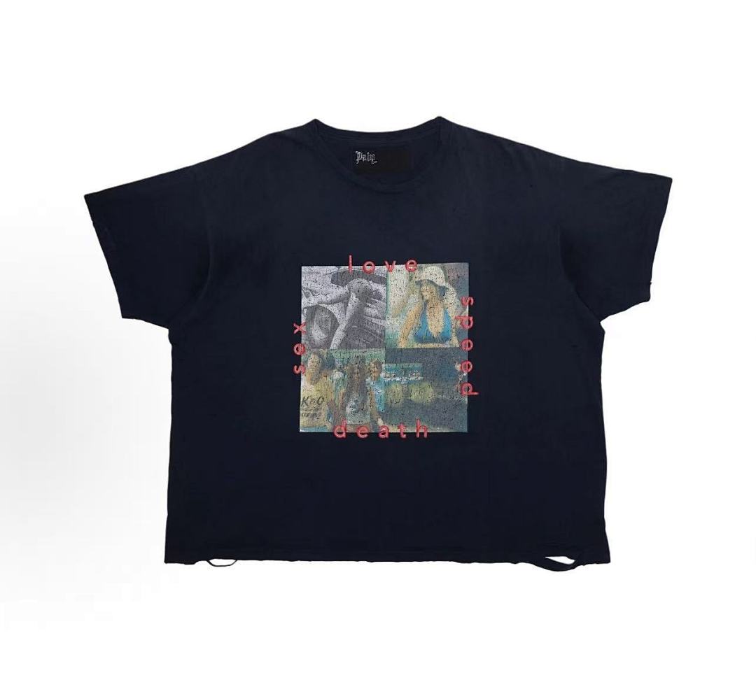 Paly Hollywood Love Sex Death Collage Graphic T-Shirt