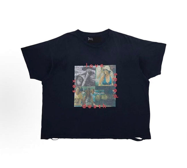 Paly Hollywood Love Sex Death Collage Graphic T-Shirt Hover Image