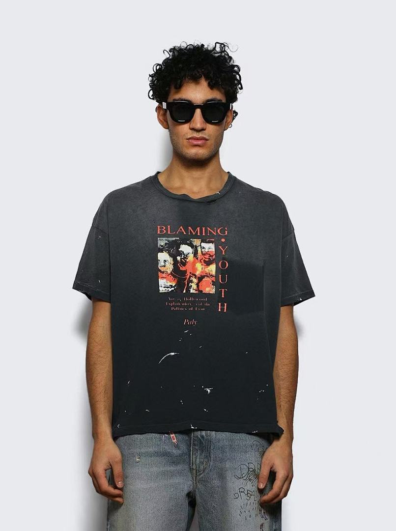 Paly Hollywood Blaming Youth Graphic Cropped T-Shirt