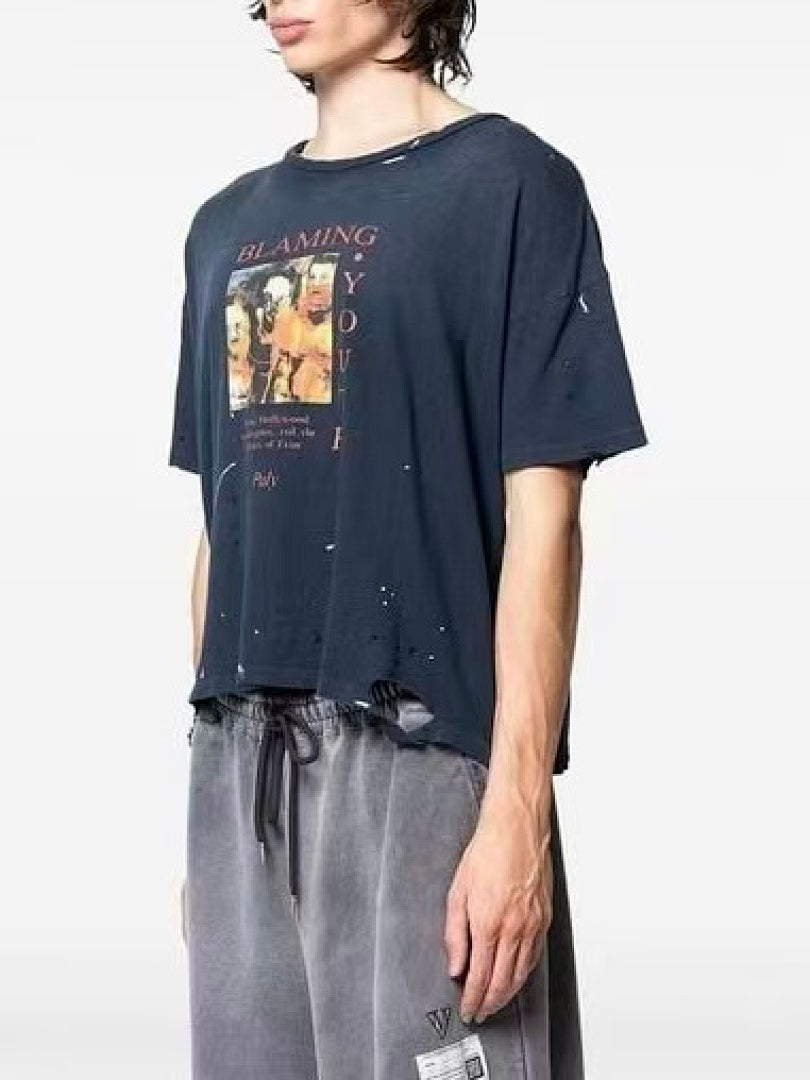 Paly Hollywood Blaming Youth Graphic Cropped T-Shirt