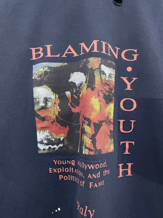 Paly Hollywood Blaming Youth Graphic Cropped T-Shirt Main Image