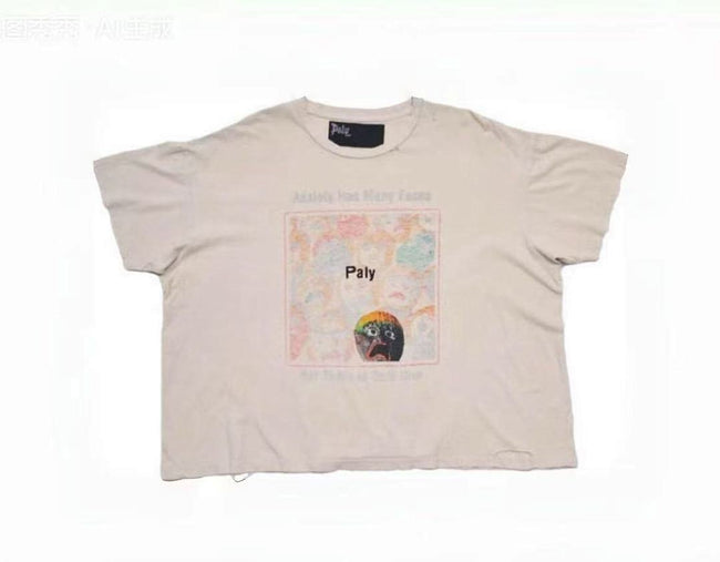 Paly Hollywood Anxiety Has Many Faces Graphic Cropped T-Shirt Hover Image