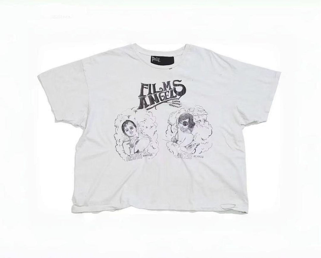 Paly Hollywood Films Angels Graphic Cropped T-Shirt