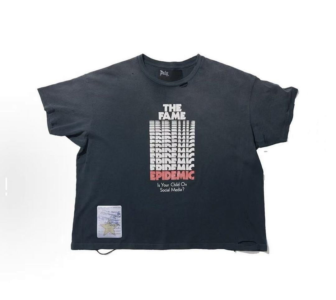 Paly Hollywood The Fame Epidemic Graphic Cropped T-Shirt