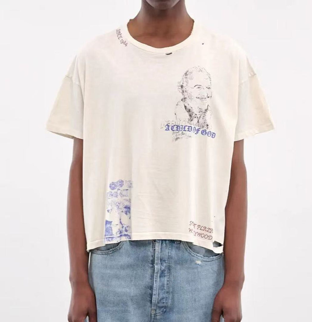 Paly Hollywood A Child of God Graphic Cropped T-Shirt