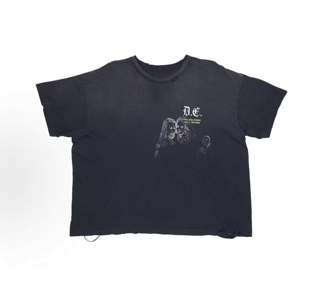 Paly Hollywood Drugstore Cowboy Graphic Cropped T-Shirt