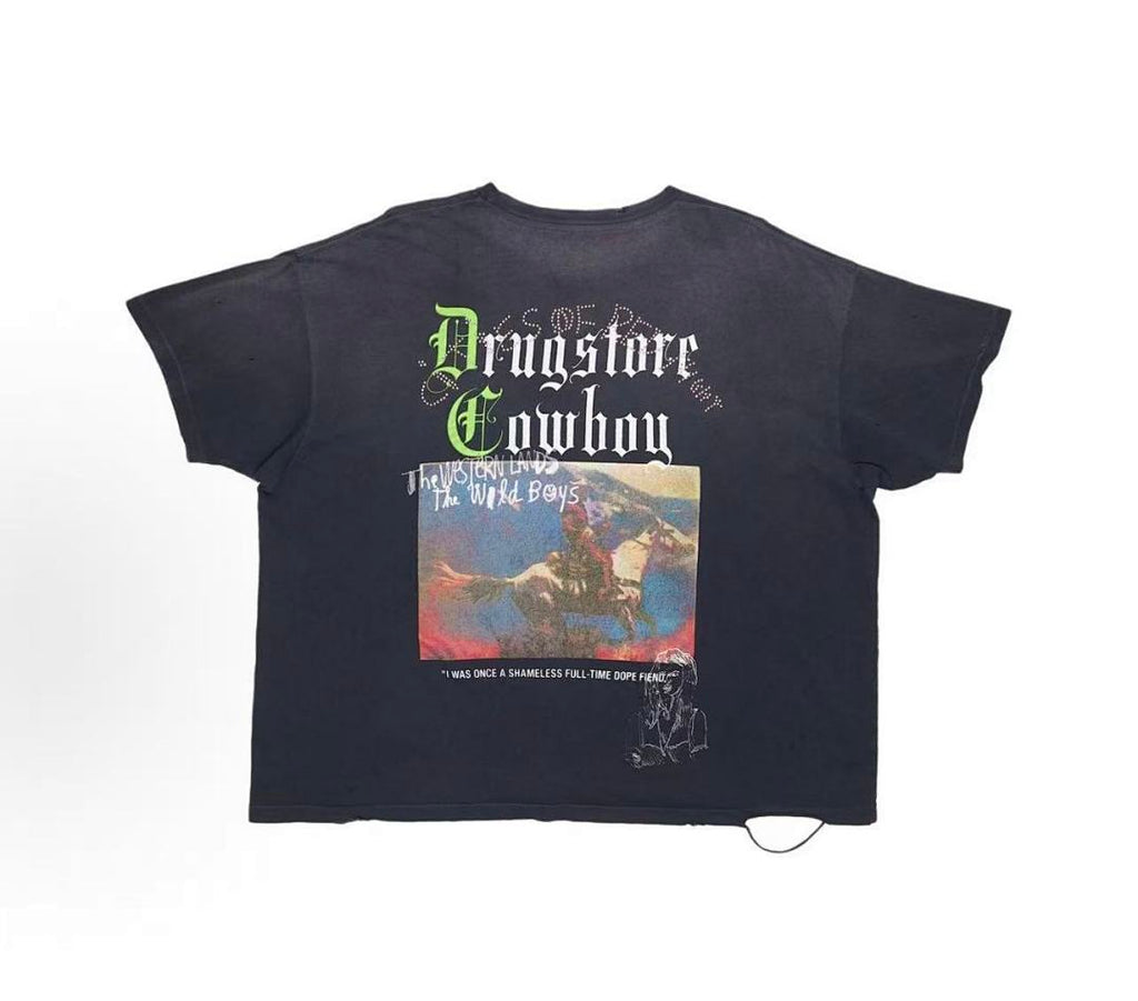 Paly Hollywood Drugstore Cowboy Graphic Cropped T-Shirt