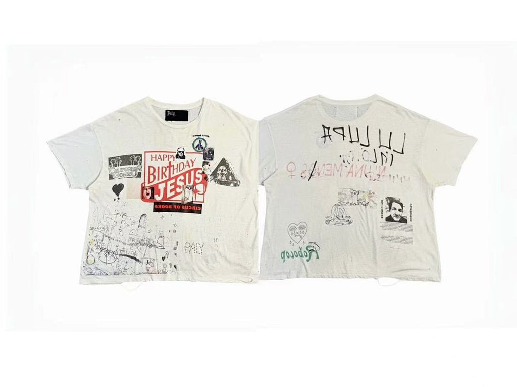 Paly Hollywood Happy Birthday Jesus Graphic Cropped T-Shirt