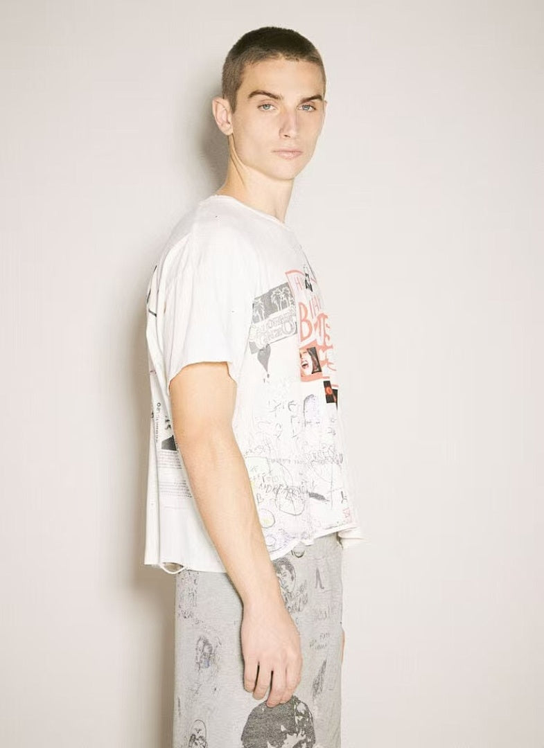 Paly Hollywood Happy Birthday Jesus Graphic Cropped T-Shirt