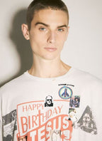 Paly Hollywood Happy Birthday Jesus Graphic Cropped T-Shirt